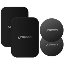 Ugreen Ugreen LP123 50416 round / rectangular metal plates for magnetic phone holders - black (4 pcs)