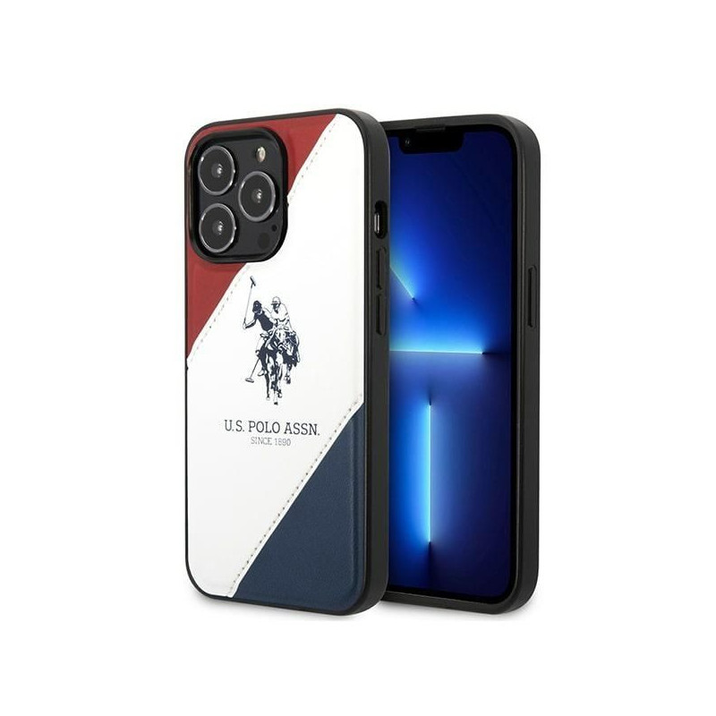 U.S. Polo PU US Polo USHCP14LPSO3 iPhone 14 Pro 6.1&quot; balta/balta trispalvė įspausta