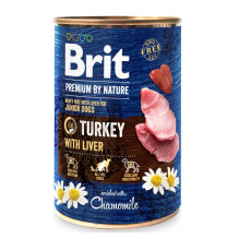 BRIT Premium by nature Junior Turkey with Liver - wet dog food - 400g