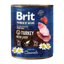 BRIT Premium by nature Junior Turkey with Liver - wet dog food - 800g