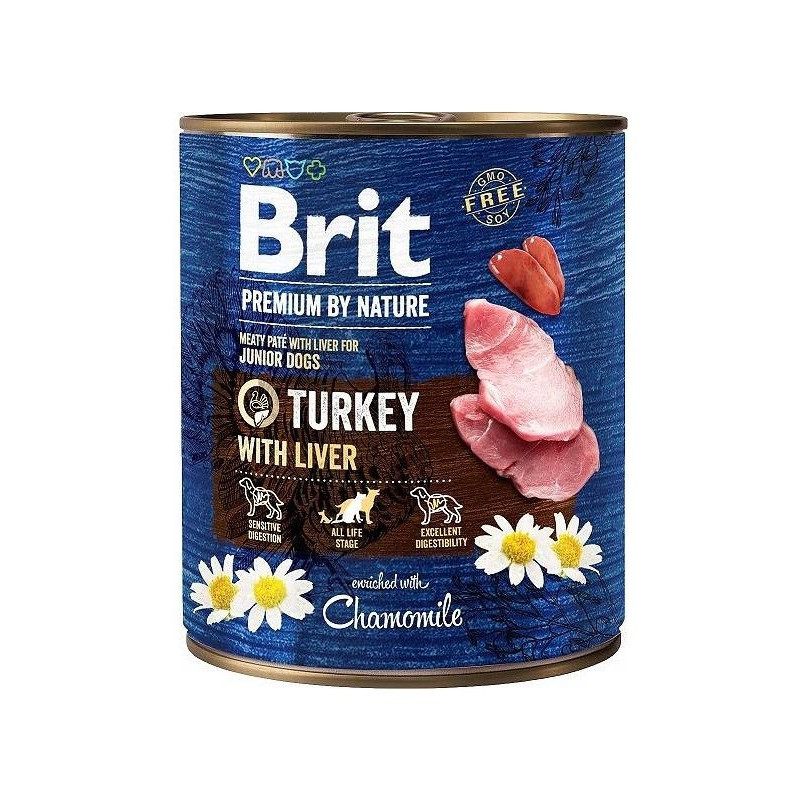 BRIT Premium by nature Junior Turkey with Liver - wet dog food - 800g