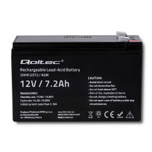 Qoltec 53062 AGM baterija, 12V, 7,2 Ah, maks. 108A