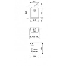 Akmens masės plautuvė Plados-Telma CUBE ON4110 26TG Juoda matinė