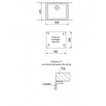 Akmens masės plautuvė Plados-Telma CUBE Undermount ON5610ST 26TG Juoda matinė