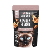 PAN MIĘSKO Pieces in sauce Chicken with quail - wet cat food - 85g