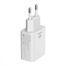 Duální USB nabíječka Mcdodo CH-6720 (EU) Lightning 1m Cestovní sada (bílá)