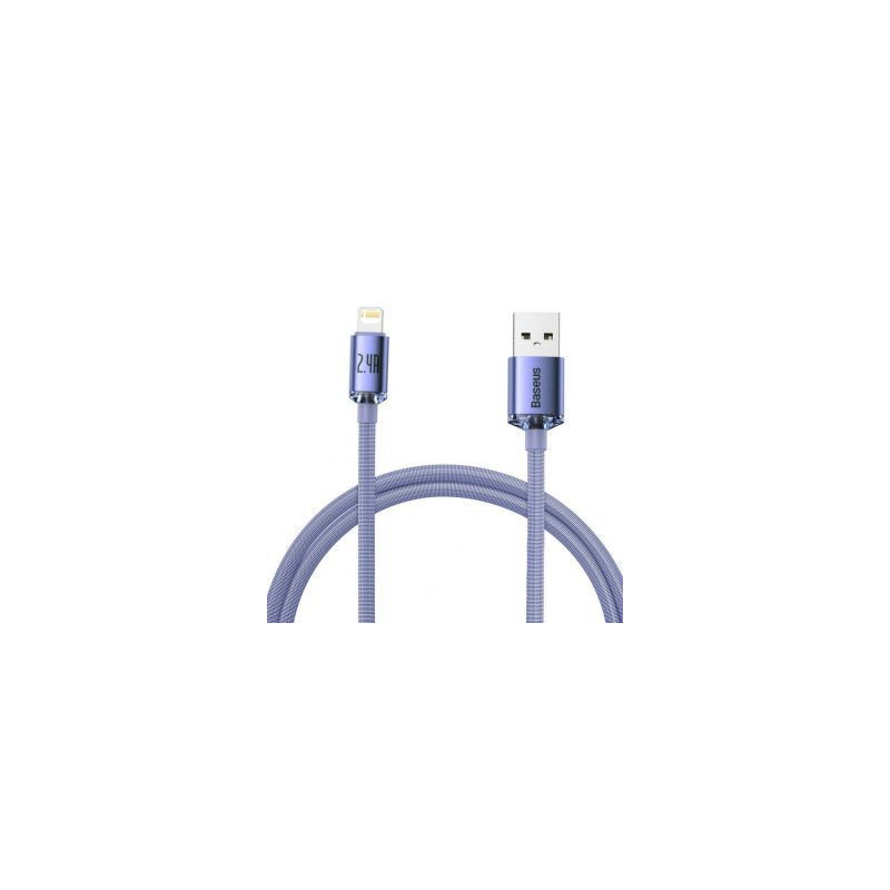 Baseus - Baseus CAJY000005 Crystal Shine Series Data Cable USB to Lightning 20W 1,2m Purple