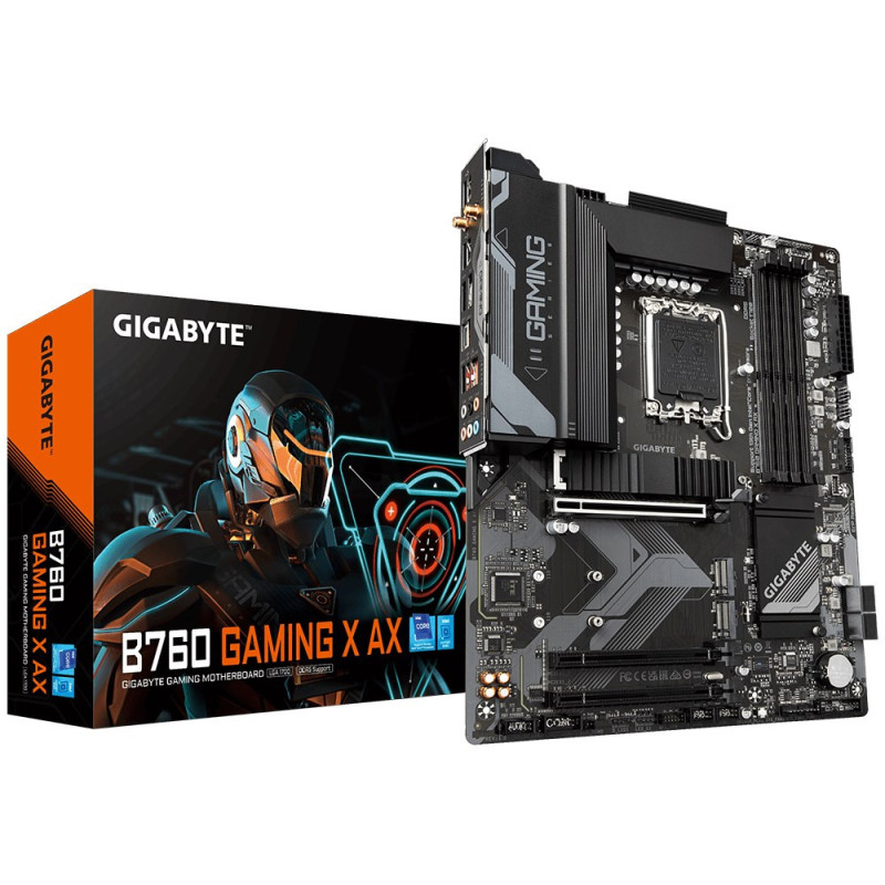 Gigabyte B760 GAMING X AX Motherboard - Supports Intel Core 14th Gen CPUs, 8+1+1 Phases Digital VRM, up to 7600MHz DDR5 