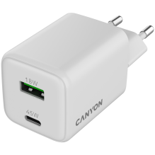 CANYON charger CU45AC GaN 45W 1xPD 1xQC EU White