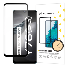 Wozinsky Tempered Glass Full Glue Super Tough Screen Protector Full Coveraged with Frame Case Friendly for Vivo Y76 5G /