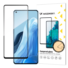 Wozinsky Tempered Glass Full Glue Super Tough Screen Protector Full Coveraged with Frame Case Friendly for Oppo Reno7 Pr