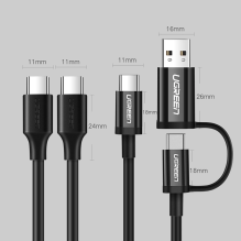 Ugreen US286 USB-C - USB-C PD QC 3A 480Mb / s cable 0.5m - black