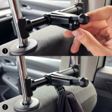 Wozinsky car headrest holder with hanger black (WTHBK2)