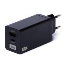 Wozinsky 65W GaN charger with USB ports, USB C supports QC 3.0 PD black (WWCG01)