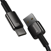 Baseus Tungsten Gold cable USB-A - USB-C 480Mb / s 100W 1m black (CAWJ000001)