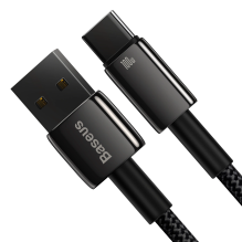 Baseus Tungsten Gold cable USB-A - USB-C 480Mb / s 100W 2m black (CAWJ000101)