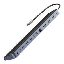 Baseus EliteJoy Gen2 universal USB HUB 12in1 with USB-C cable 25cm notebook stand USB-A / USB-C / DP / HDMI / SD / TF / 