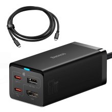 Baseus fast charger GaN5 Pro HUB HDMI 2 x USB-C / USB-A / HDMI 4K 30Hz 1.5m black + USB-C cable - USB-C 100W 40Gb / s (U