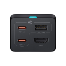 Baseus fast charger GaN5 Pro HUB HDMI 2 x USB-C / USB-A / HDMI 4K 30Hz 1.5m black + USB-C cable - USB-C 100W 40Gb / s (U