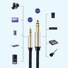 Ugreen AV127 10625 audio TRS cable mini jack 3.5mm / jack 6.35mm 1m - gray