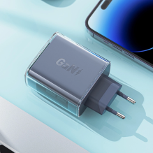 Acefast charger GaN 65W 3 ports (1xUSB, 2xUSB C) gray (A45)