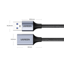 Ugreen extension cord adapter cable USB (male) - USB (female) 3.0 5Gb / s 2m gray (US115)