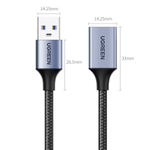 Ugreen extension cable adapter USB (male) - USB (female) 3.0 5Gb / s 1m gray (US115)