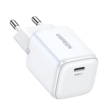 GaN USB C 30W PD Ugreen Nexode Mini fast charger - white