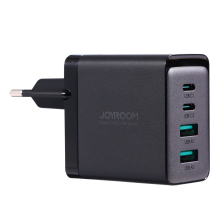 Joyroom GaN charger 67W 4 ports (2x USB, 2x USB C) black (TCG02) + USB C - USB C cable 100W 1.2m