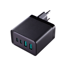 Joyroom GaN charger 67W 4 ports (2x USB, 2x USB C) black (TCG02) + USB C - USB C cable 100W 1.2m