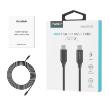 Choetech XCC-1035 USB-C - USB-C PD cable 240W 480Mb / s 1m - black