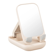 Adjustable phone stand with mirror Baseus Seashell Series - beige