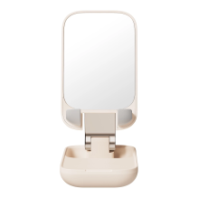 Adjustable phone stand with mirror Baseus Seashell Series - beige