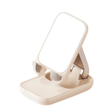 Adjustable phone stand with mirror Baseus Seashell Series - beige