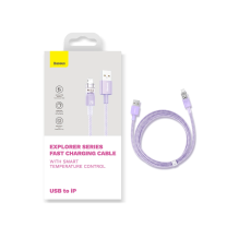 Baseus Explorer Series cable USB - Lightning 2.4A 2 m white (CATS010102)