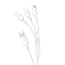 USB cable - USB C / micro USB / Lightning 480Mb / s 6A 1.2m - white