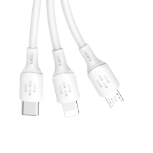 USB cable - USB C / micro USB / Lightning 480Mb / s 6A 1.2m - white