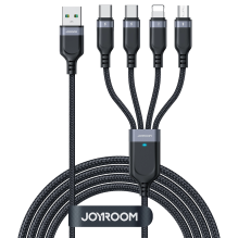 Joyroom Multi-Use Series S-A18 4in1 USB-A - USB-C / USB-C / Lightning / micro USB cable 1.2m - black