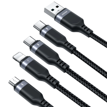 Joyroom Multi-Use Series S-A18 4in1 USB-A - USB-C / USB-C / Lightning / micro USB cable 1.2m - black