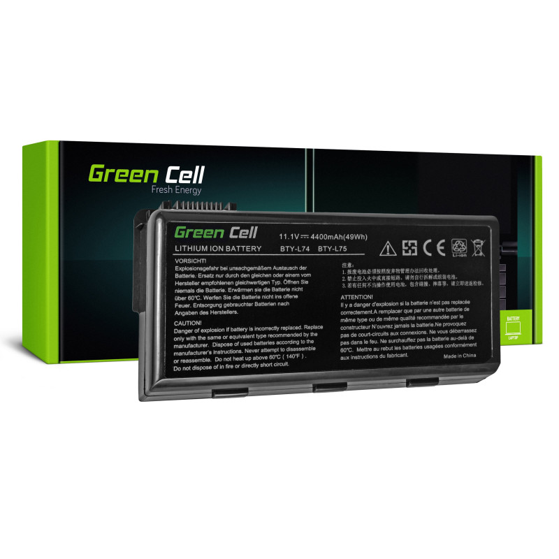 Žalios spalvos elementas BTY-L74 BTY-L75, skirtas MSI CR500 CR600 CR610 CR620 CR630 CR700 CR720 CX500 CX600 CX620 CX700