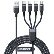 Joyroom Multi-Use Series S-A18 4in1 USB-A - USB-C / Lightning / Lightning / micro USB cable 1.2m - black