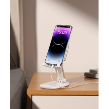 Joyroom JR-ZS371 foldable stand for phone and tablet with height adjustment - white