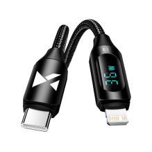 Wozinsky WUCLC2 Lightning - USB-C 36W 480Mb / s cable 2m with display - black