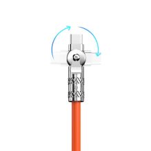 Dudao L24AL USB-A - Lightning angled cable with 180° rotation 30W 1m - orange