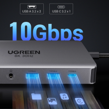 HUB Ugreen CM681 15978 13in1 USB-C - 2x USB-A 3.2 / 2x USB-A 3.0 / USB-C 3.2 / 2x HDMI / DisplayPort / RJ45 / SD and TF 