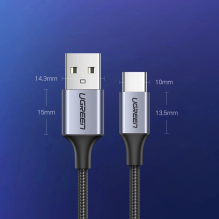 Ugreen US288 60127 USB-A / USB-C QC 3.0 3A Cable 1.5m - Gray