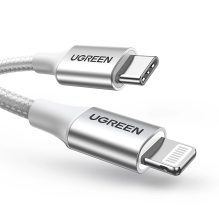 Ugreen US304 70523 USB-C / Lightning MFi cable 1m - silver