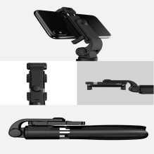 Tech-Protect L01S Bluetooth selfie stick with tripod up to 70cm - black