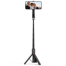 Tech-Protect L04S Bluetooth selfie stick with tripod up to 95cm and 360 head - black