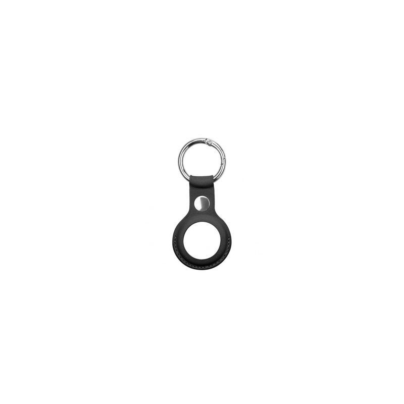 iLike AirTag PU Leather Key Ring Keychain Case Black